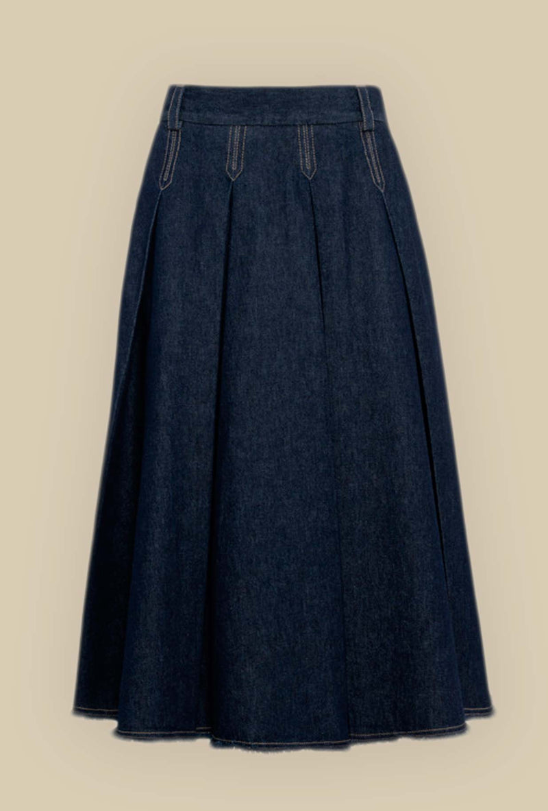 Gonna Charlotte di Tela 9 realizzata in denim nella profonda tonalità Blu da Donna