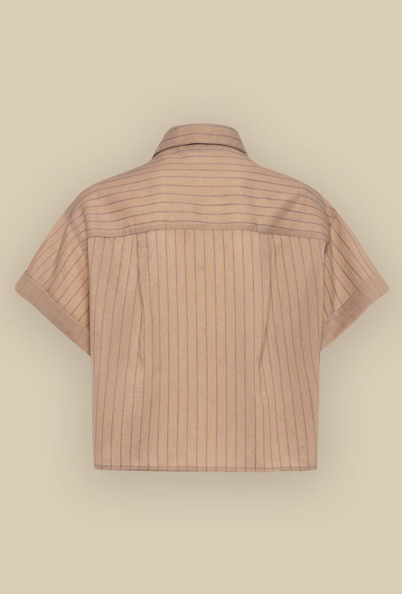 Camicia Rocky di Tela tonalità Biscotto da Donna