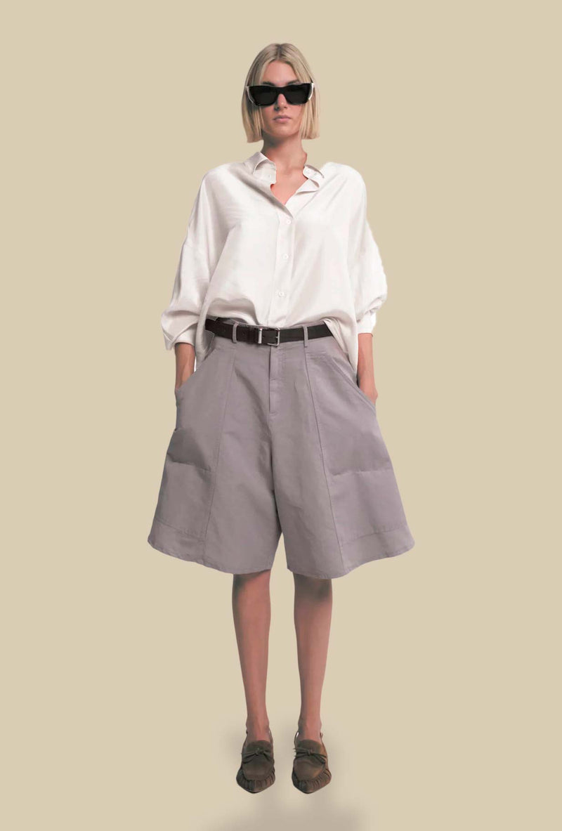 Camicia Uvetta di Tela tonalità Gesso da Donna