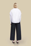 Pantalone Brook Wide-leg di Tela tonalità Blue Indigo da Donna
