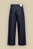 Pantalone Brook Wide-leg di Tela tonalità Blue Indigo da Donna