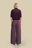Pantalone Vanda Wide-leg di Tela tonalità Mauve da Donna