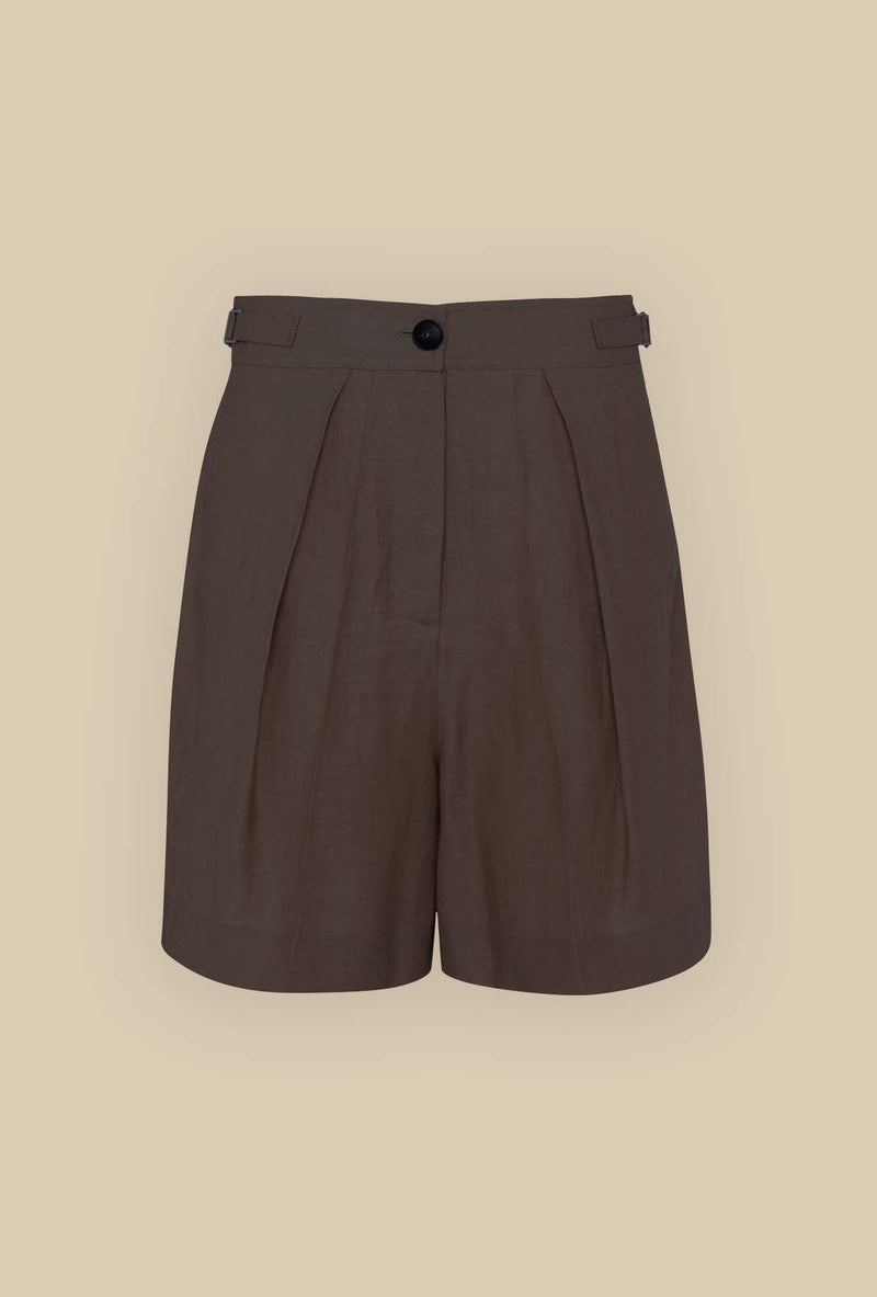 Bermuda Camillo di Tela tonalità Brown da Donna