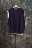 Gilet 80’s Marine di Telacruda realizzato in cotone nell’intramontabile tonalità India Ink da Uomo