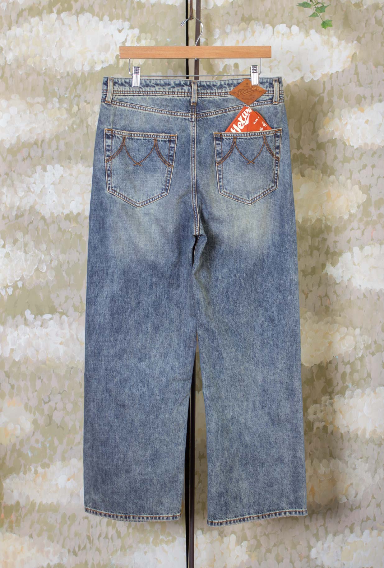 Pantalone Denim di Telacruda realizzato in denim con trattamento Stone Washed da Uomo