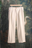 Pantalone Chino Con Pinces White Raw