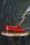 Mocassino cambrigde da donna con nappina di the sharp corner in pelle abrasivata color corallo