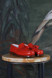 Mocassino cambrigde da donna con nappina di the sharp corner in pelle abrasivata color corallo