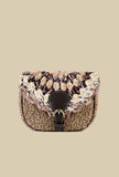 Borsa cindy eco teddy chenille della maison Via Mail Bag in velluto intreccio color taupe donna