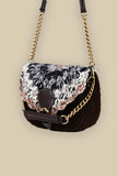 Borsa cindy eco teddy chenille della maison Via Mail Bag in velluto intreccio color brown donna