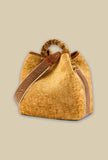 Borsa secchiello coral chenille gold della maison via mail bag made in italy autunno inverno 23
