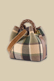 Borsa secchiello coral tartan honey della maison via mail bag made in italy autunno inverno 23
