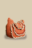Borsa a spalla in crochet di rafia color tangerine di via mail bag ss24