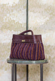 Borsa Alma di Via Mail Bag realizzata in pelle e ciniglia nell’inedita tonalità Violet-Burgundy da Donna