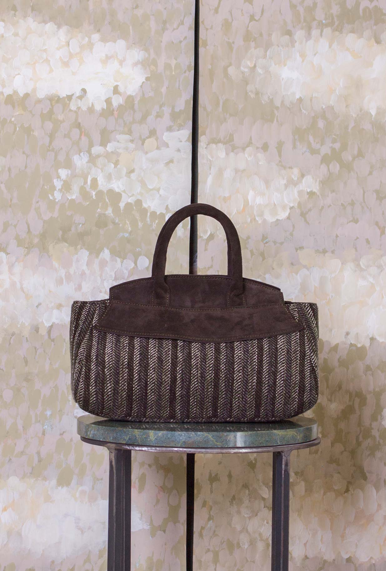 Borsa Nora Stripe Military-Brown