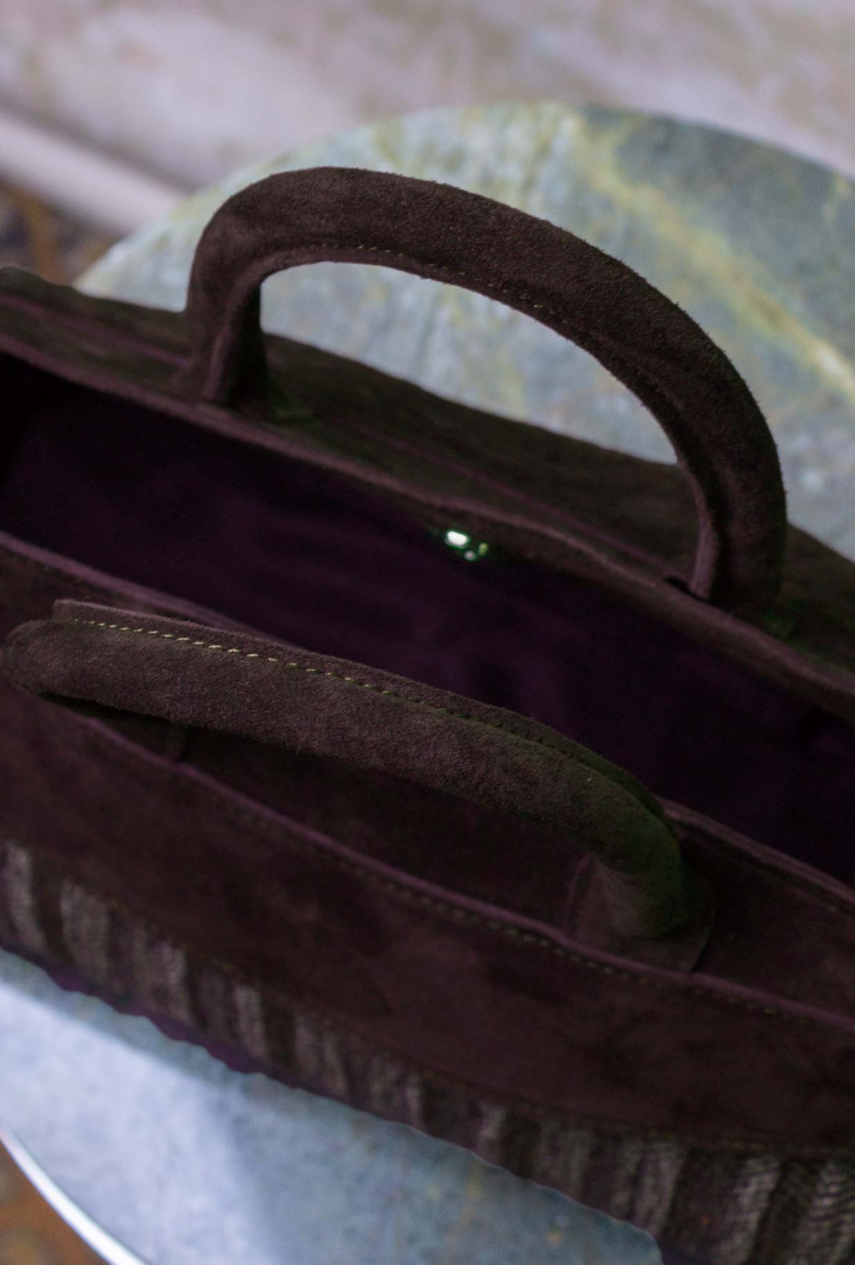 Borsa Nora Stripe Military-Brown