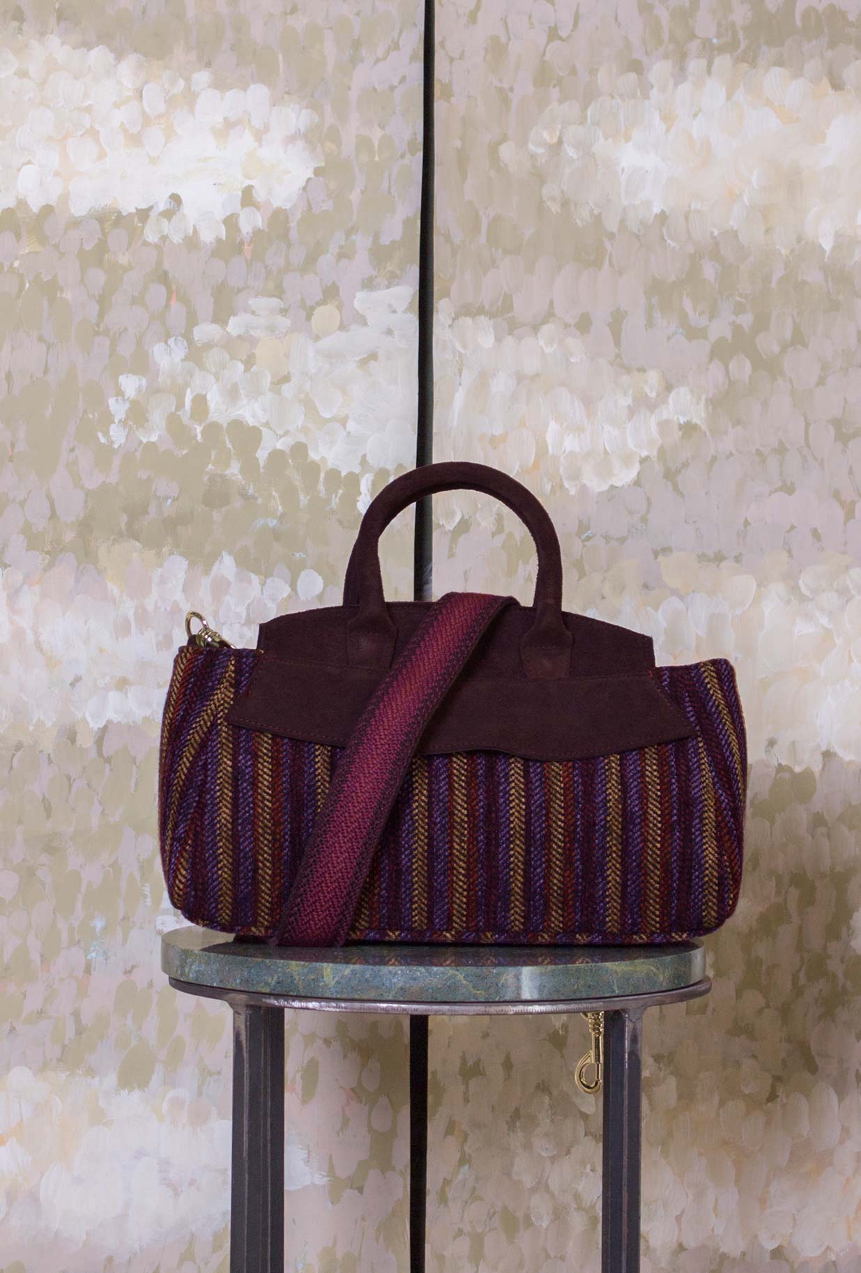 Borsa Nora Stripe Violet-Burgundy