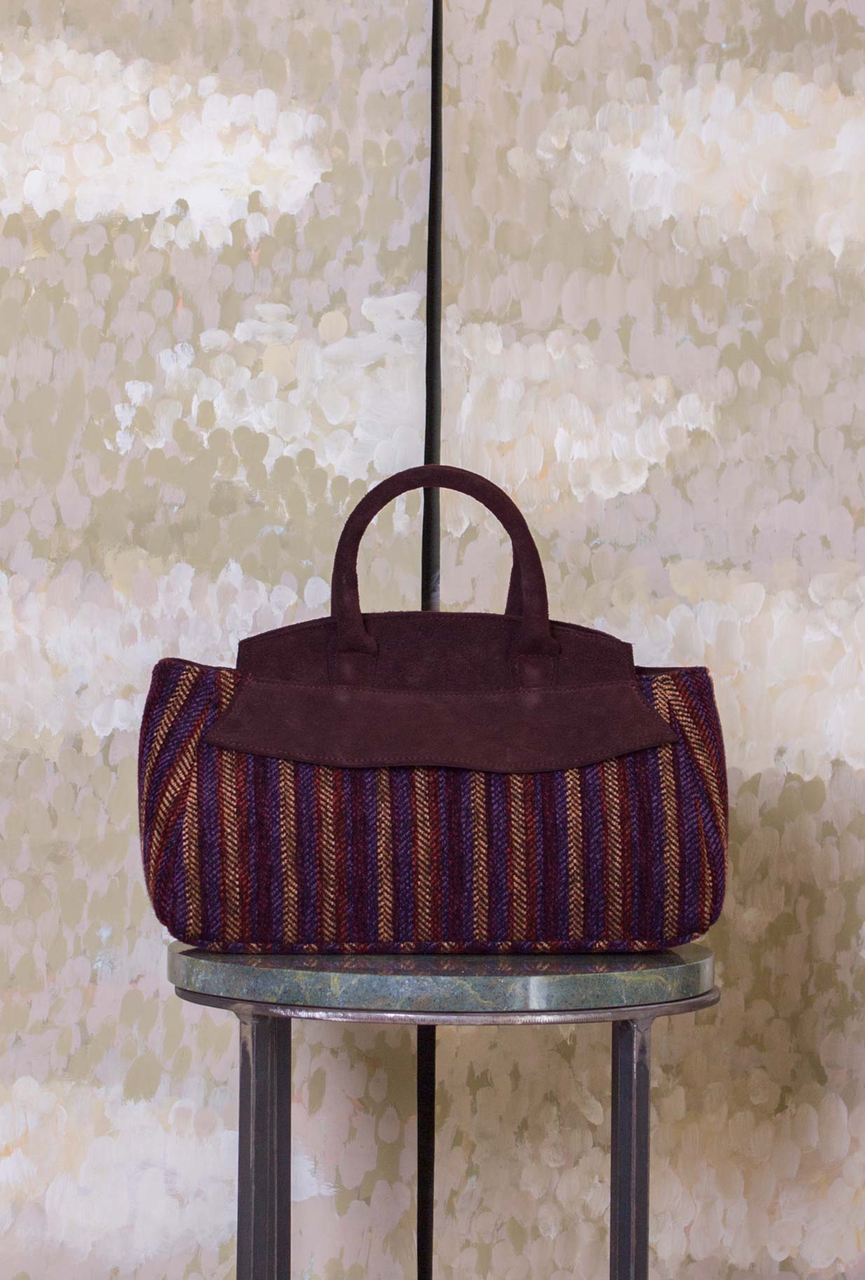 Borsa Nora Stripe Violet-Burgundy