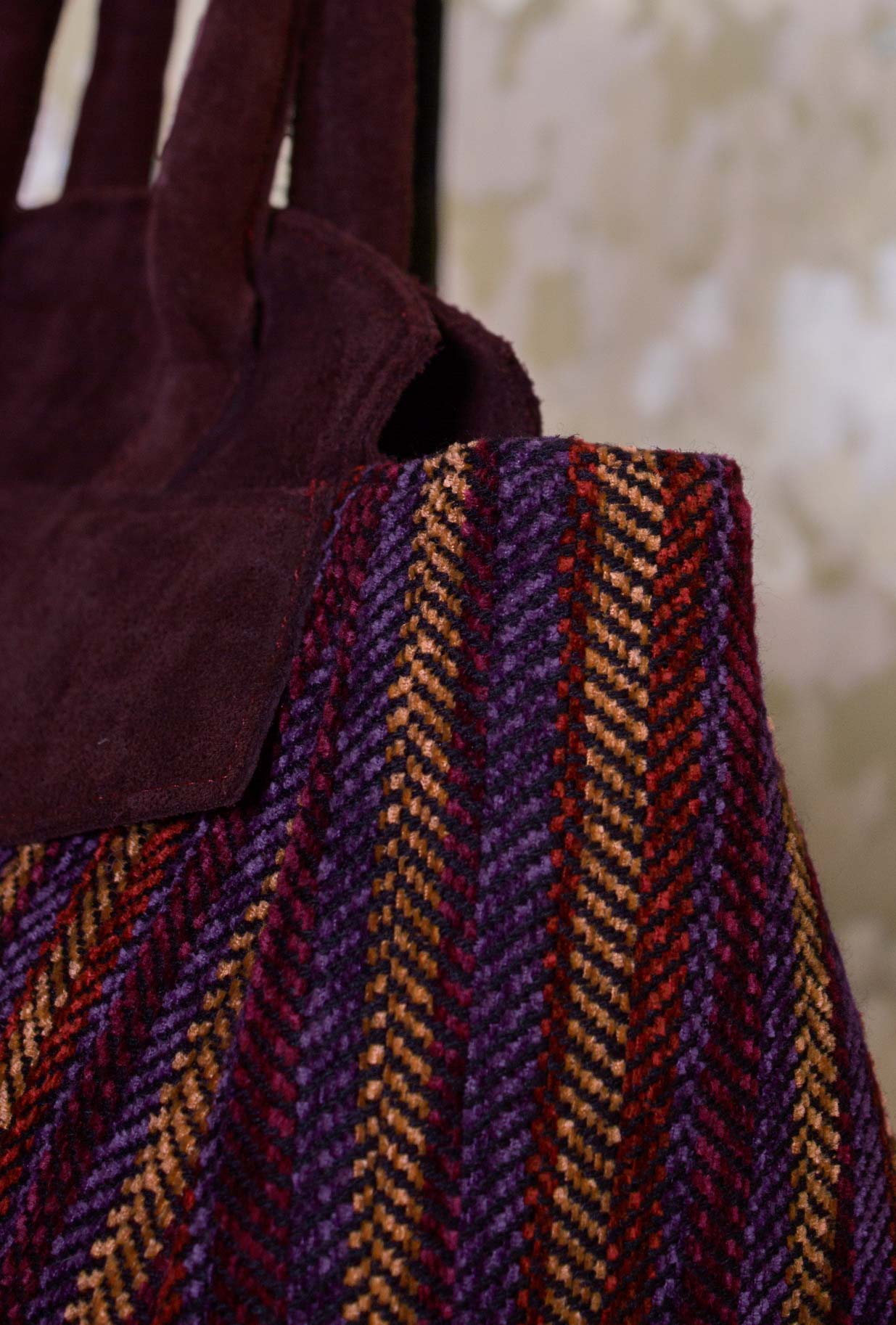 Borsa Nora Stripe Violet-Burgundy