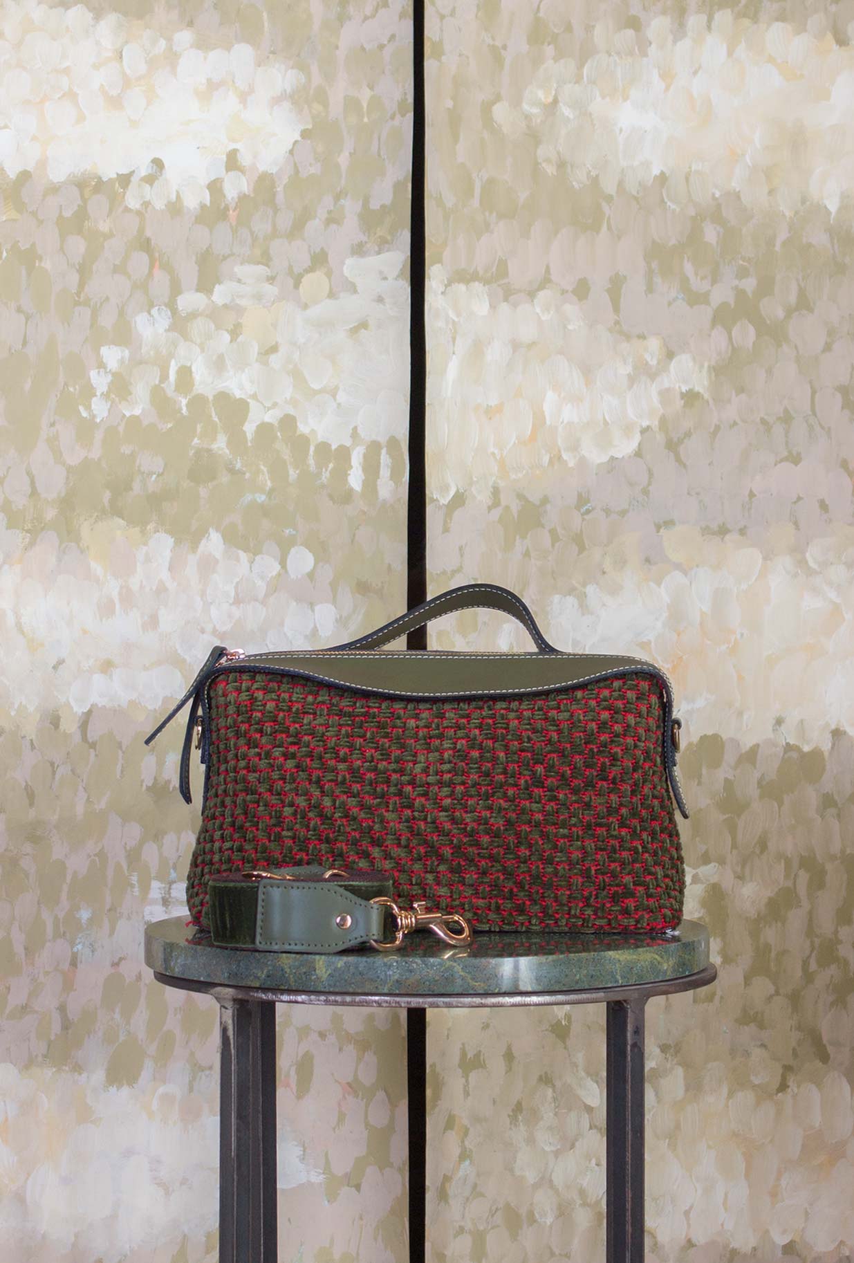  Borsa Ivy di Via Mail Bag nella profonda tonalità Forest Green jacquard