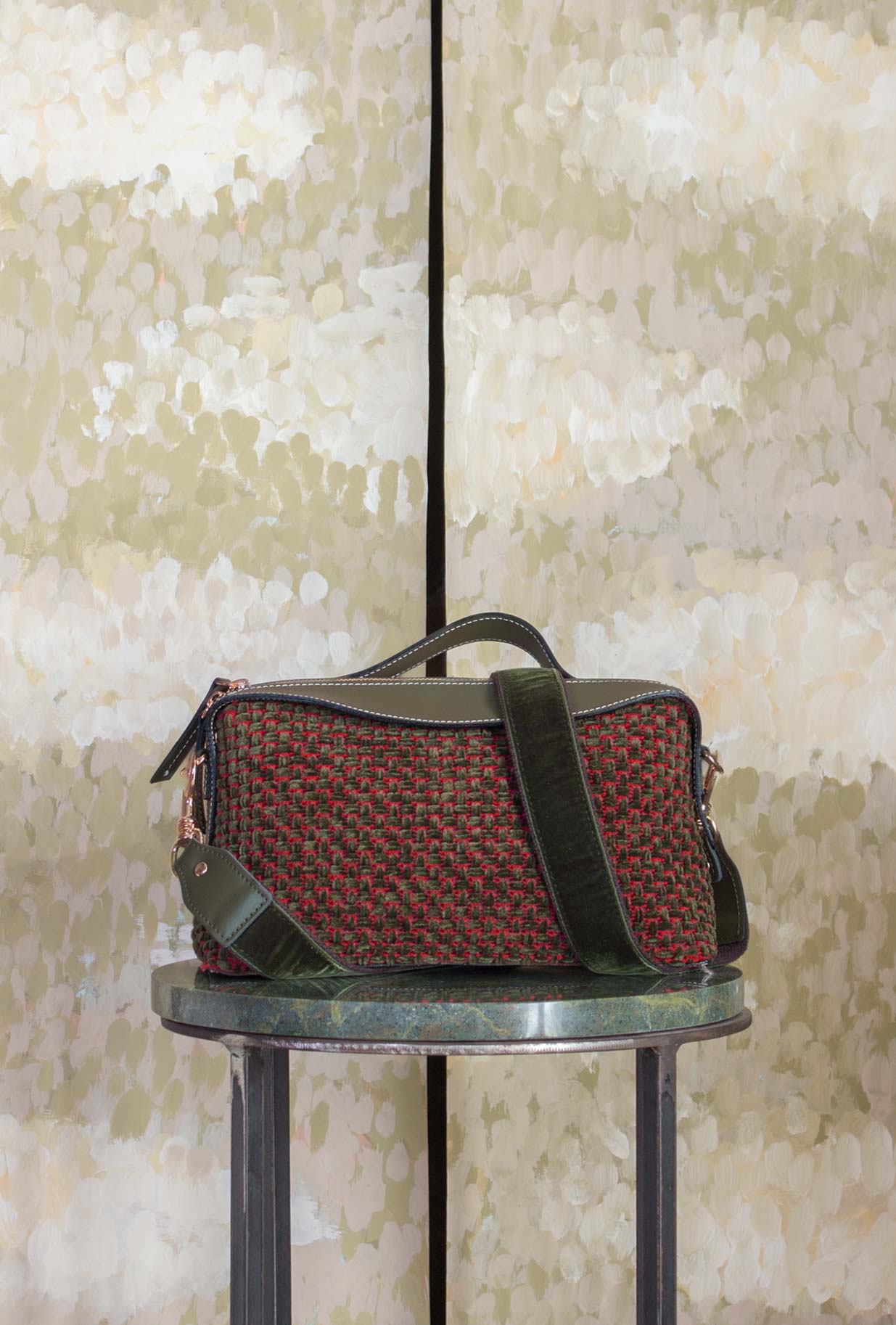  Borsa Ivy di Via Mail Bag nella profonda tonalità Forest Green jacquard