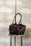 Borsa Tote Zuma di Via Mail Bag realizzata in pelle effetto cocco nell’intensa tonalità Moro