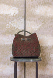 Borsa Secchiello Cayos di Via Mail Bag nella profonda tonalità Forest Green jacquard 