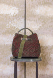 Borsa Secchiello Cayos di Via Mail Bag nella profonda tonalità Forest Green jacquard 