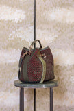 Borsa Secchiello Cayos di Via Mail Bag nella profonda tonalità Forest Green jacquard 