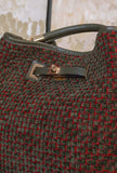 Borsa Secchiello Cayos di Via Mail Bag nella profonda tonalità Forest Green jacquard 