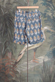 Bermuda firmato White Sand pregiato blend di cotone e lino nella nuance Victorian Indigo da Uomo