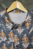 Giacca Over-Shirt firmata White Sand realizzata in un pregiato blend di lino e cotone Victorian Indigo da Uomo