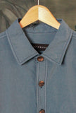 Giacca Over-Shirt firmata White Sand tintura profonda deep dyed nella tonalità Ottanio da Uomo