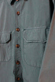 Giacca Over-Shirt firmata White Sand tintura profonda deep dyed nella tonalità Ottanio da Uomo