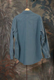 Giacca Over-Shirt firmata White Sand tintura profonda deep dyed nella tonalità Ottanio da Uomo