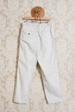 Pantalone alex wide leg da uomo di white sand in cotone color beige