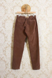 pantalone in velluto millerighe diagonale color marrone cioccolato da uomo di white sand