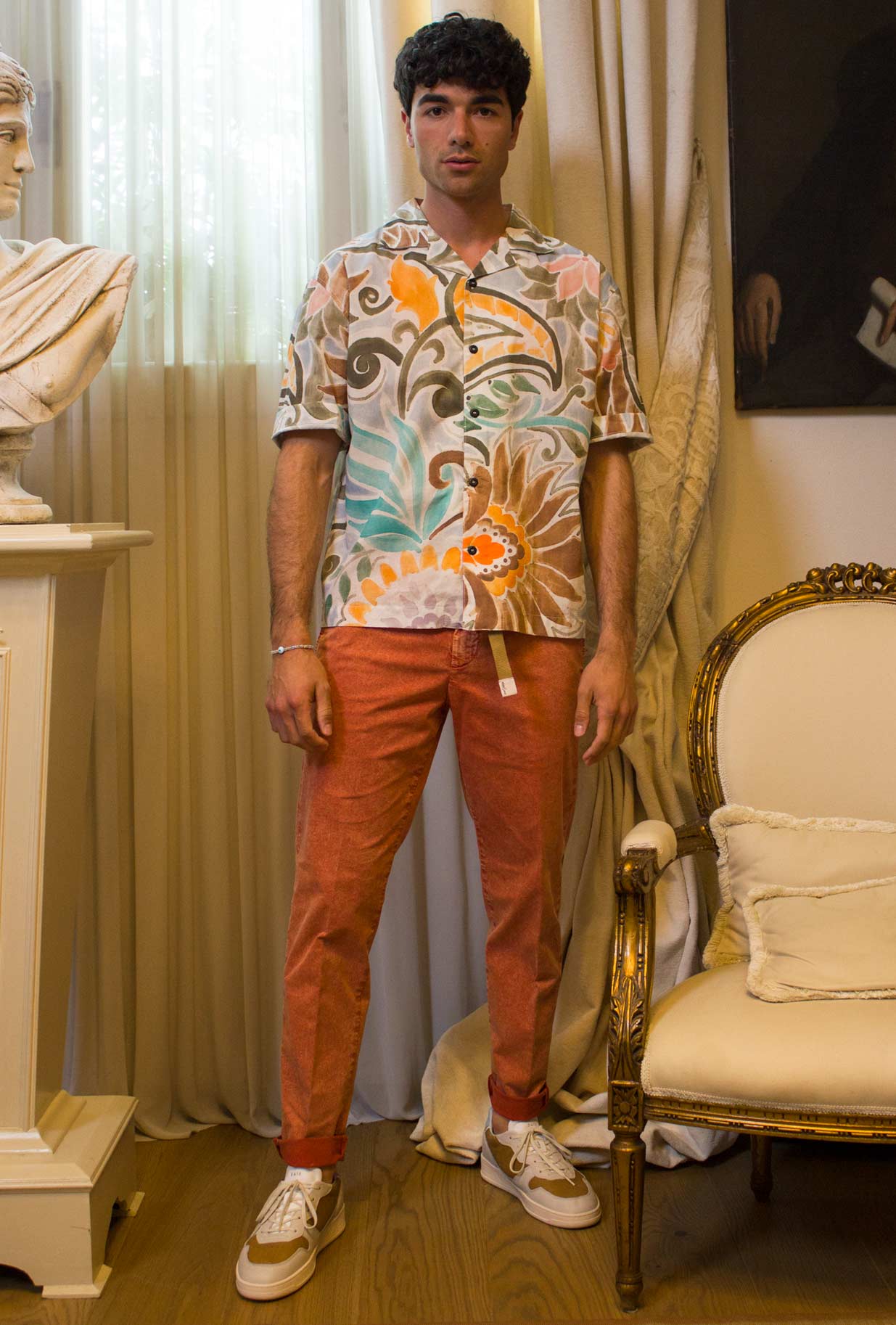 White Sand Uomo Pantalone Jogger Chino Marble Coral