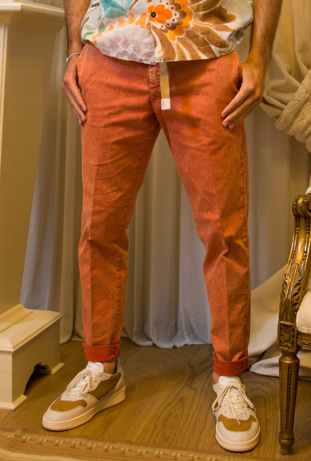 White Sand Uomo Pantalone Jogger Chino Marble Coral