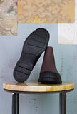 Camper Lab Stivaltto Chelsea Pix da uomo in pelle bordeaux e suola in gomma nera ultralight FW22