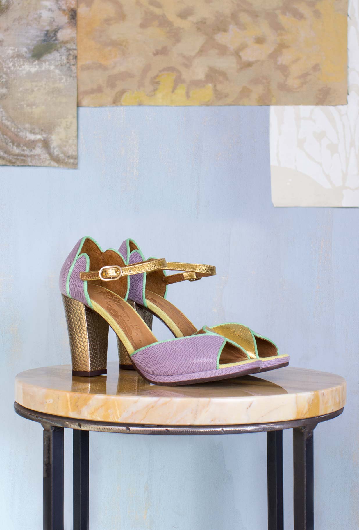 Chie Mihara SS23 Donna Sandalo Abeto Tacco Alto Micro Plateau color Lavander Dreams