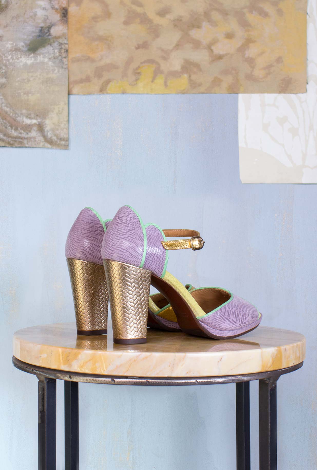Chie Mihara SS23 Donna Sandalo Abeto Tacco Alto Micro Plateau color Lavander Dreams