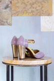 Chie Mihara SS23 Donna Sandalo Abeto Tacco Alto Micro Plateau color Lavander Dreams