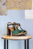 Chie Mihara SS23 Donna Sandalo Keduni Tacco Alto Plateau 70s print Green