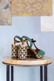 Chie Mihara SS23 Donna Sandalo Keduni Tacco Alto Plateau 70s print Green