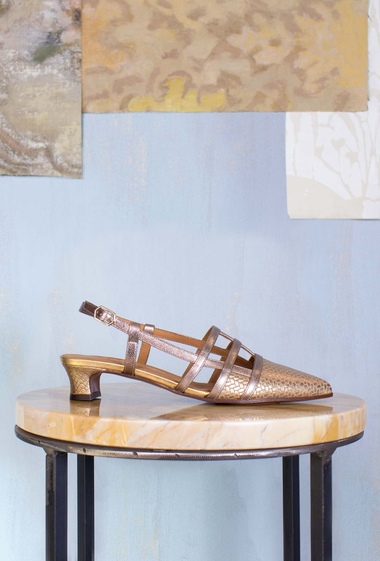 Chie Mihara SS23 Donna Slingback Heda Platinum Tacco Basso