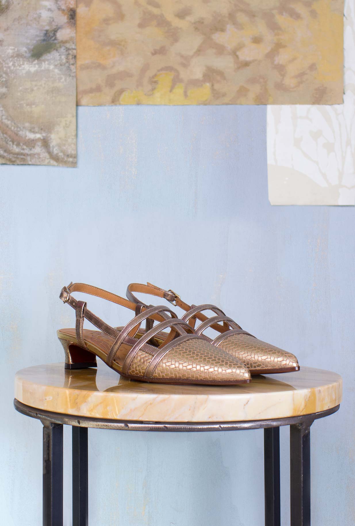 Chie Mihara SS23 Donna Slingback Heda Platinum Tacco Basso