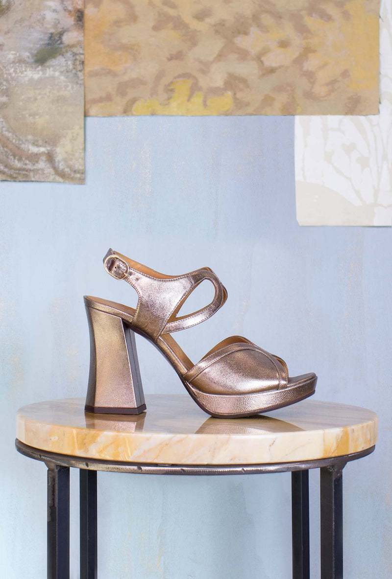 Chie Mihara SS23 Donna Sandalo Cosa tacco Alto plateau Metallic Dali Iron