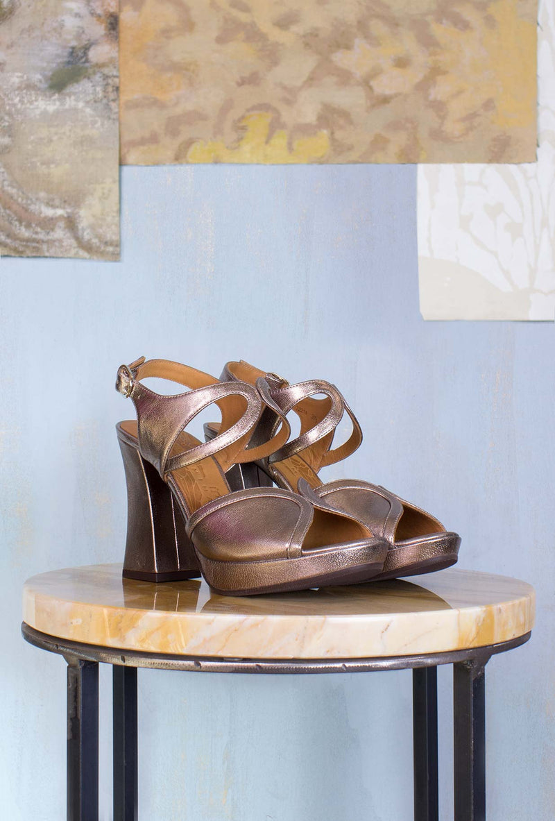 Chie Mihara SS23 Donna Sandalo Cosa tacco Alto plateau Metallic Dali Iron