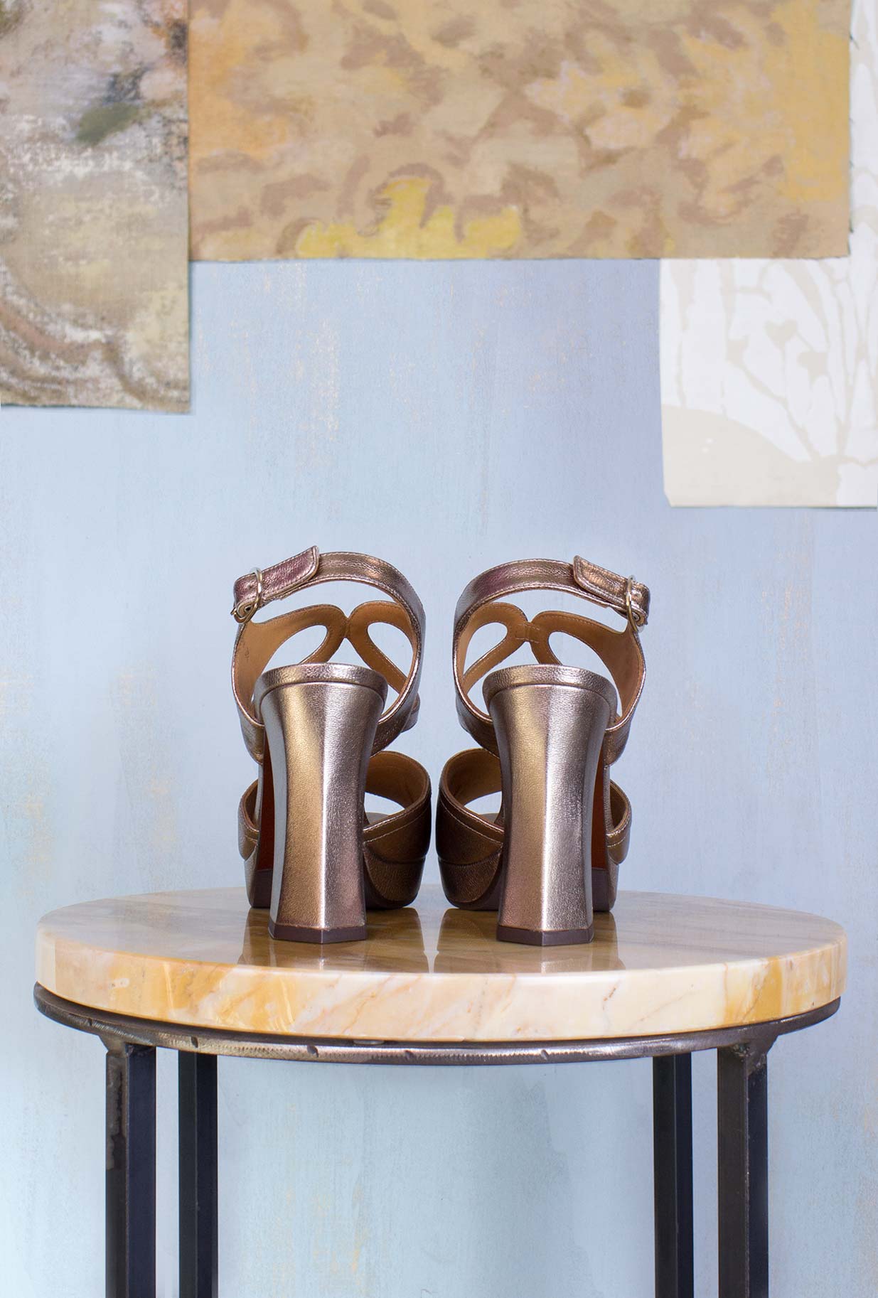 Chie Mihara SS23 Donna Sandalo Cosa tacco Alto plateau Metallic Dali Iron